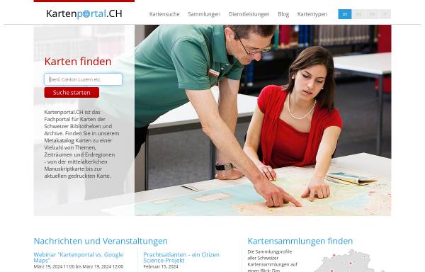 Vorschau von www.kartenportal.ch, Portal für Karten und Geodaten im Internet