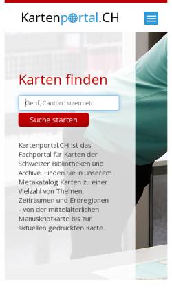 Vorschau der mobilen Webseite www.kartenportal.ch, Portal für Karten und Geodaten im Internet