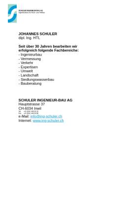 Vorschau der mobilen Webseite www.ing-schuler.ch, Schuler Ingenieur Bau AG