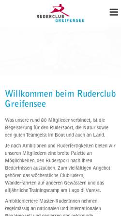 Vorschau der mobilen Webseite www.rcgreifensee.ch, Ruderclub Greifensee