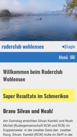 Vorschau der mobilen Webseite www.ruderclubwohlensee.ch, Ruderclub Wohlensee (Wohlen b. Bern)