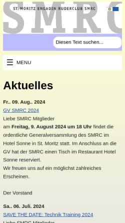 Vorschau der mobilen Webseite www.smrc.ch, St. Moritz Engadin Ruderclub (SMRC)