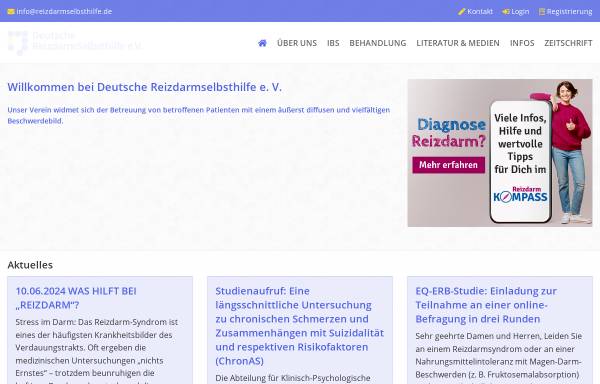 Vorschau von www.reizdarmselbsthilfe.de, Reizdarm Selbsthilfe