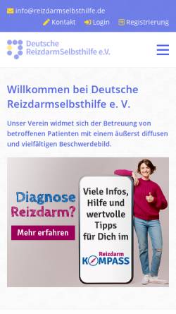 Vorschau der mobilen Webseite www.reizdarmselbsthilfe.de, Reizdarm Selbsthilfe