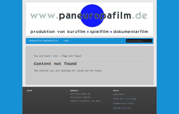 Vorschau von www.paneuropafilm.de, Cooperation Paneuropafilm