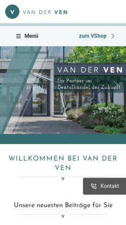 Vorschau der mobilen Webseite www.vanderven.de, van der Ven Dental Gmbh & Co. KG