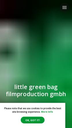 Vorschau der mobilen Webseite www.littlegreenbag.de, little green bag film production gmbh