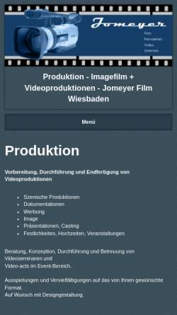 Vorschau der mobilen Webseite www.jomeyer.de, Jomeyer Video-und Filmproduktion