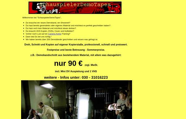 Vorschau von www.schauspielerdemotapes.de, Schauspielerdemotapes