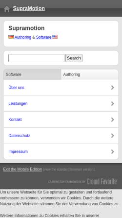 Vorschau der mobilen Webseite www.supramotion.de, SupraMotion