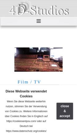 Vorschau der mobilen Webseite www.4d-studios.de, 4D-Studios
