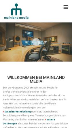 Vorschau der mobilen Webseite mainland-media.de, Mainland Media GmbH