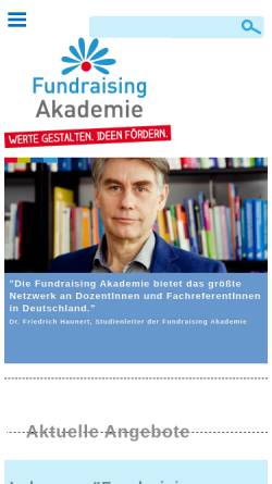 Vorschau der mobilen Webseite www.fundraising-akademie.de, Fundraising Akademie gGmbH