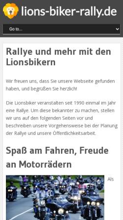 Vorschau der mobilen Webseite www.lions-biker-rally.de, Biker-Treffen der Lions-Clubs International