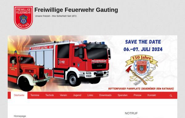 Vorschau von www.feuerwehr-gauting.de, Freiwillige Feuerwehr Gauting