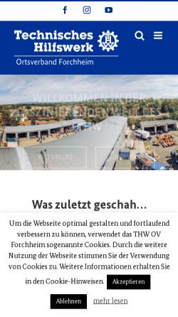 Vorschau der mobilen Webseite thw-forchheim.de, Technisches Hilfswerk