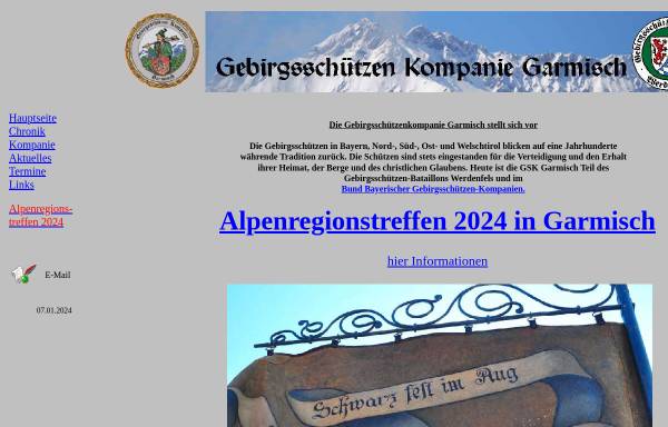 Vorschau von www.gebirgsschuetzen.de, Gebirgsschützenkompanie Garmisch