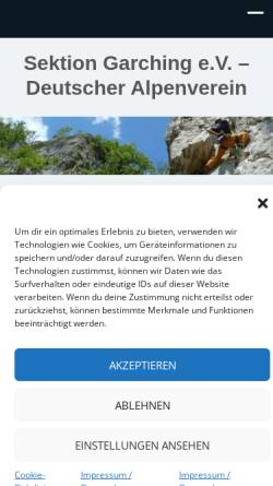Vorschau der mobilen Webseite www.dav-garching.de, Deutscher Alpenverein Sektion Garching e.V.
