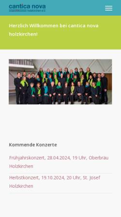 Vorschau der mobilen Webseite canticanova.de, Cantica Nova Holzkirchen