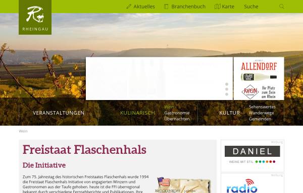 Vorschau von www.rheingau.de, Freistaat Flaschenhals