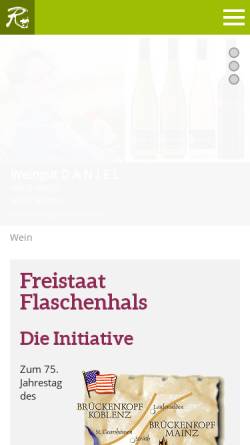 Vorschau der mobilen Webseite www.rheingau.de, Freistaat Flaschenhals