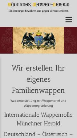 Vorschau der mobilen Webseite www.muenchner-wappen-herold.de, Münchner Wappen Herold