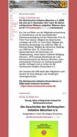 Vorschau der mobilen Webseite www.ni-muenchen.de, Nichtraucher-Initiative München e.V.