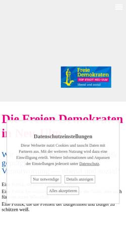 Vorschau der mobilen Webseite www.fdp-neu-ulm.de, FDP Stadt- und Kreisverband Neu-Ulm