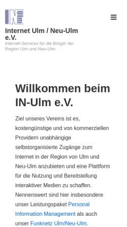 Vorschau der mobilen Webseite www.in-ulm.de, Internet Ulm/Neu-Ulm e.V.