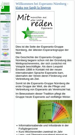 Vorschau der mobilen Webseite www.esperanto-nuernberg.de, Esperanto-Gruppe Nürnberg e.V.