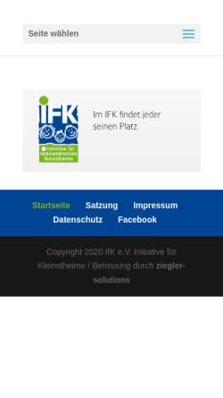 Vorschau der mobilen Webseite www.ifk-schwabach.de, Initiative für familienähnliche Kleinstheime e.V.