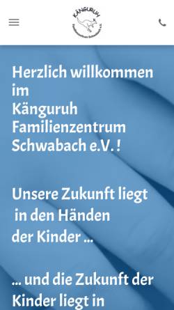 Vorschau der mobilen Webseite www.kaenguruh-schwabach.de, Känguruh - Familienzentrum Schwabach