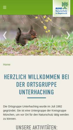 Vorschau der mobilen Webseite unterhaching.bund-naturschutz.de, Bund Naturschutz Ortsgruppe Unterhaching