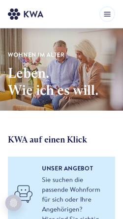 Vorschau der mobilen Webseite www.kwa.de, Kuratorium Wohnen im Alter e.V.