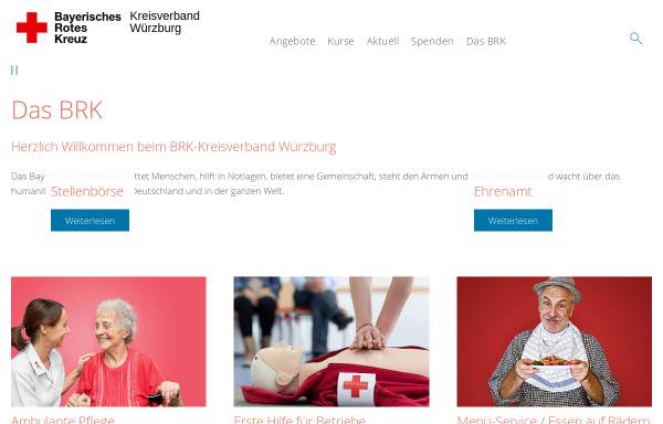 Vorschau von www.kvwuerzburg.brk.de, Bayerisches Rotes Kreuz Kreisverband Würzburg