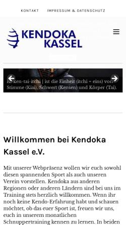 Vorschau der mobilen Webseite www.kendoka-kassel.de, Kendoka Kassel e.V.