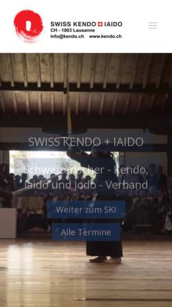 Vorschau der mobilen Webseite kendo.ch, Swiss Kendo