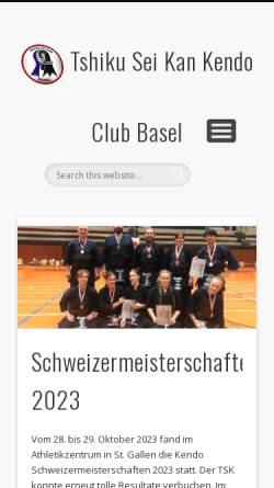 Vorschau der mobilen Webseite www.tsk-basel.ch, Tshiku Sei Kan Kendo Club Basel