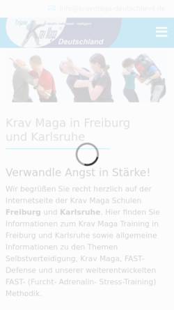 Vorschau der mobilen Webseite www.kravmaga-deutschland.de, Krav Maga Schulen Freiburg und Karlsruhe, Hanselmann und Schleer GbR