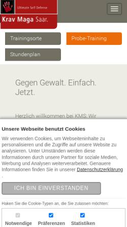 Vorschau der mobilen Webseite www.kravmaga-sb.de, Krav Maga Self Defense Saar