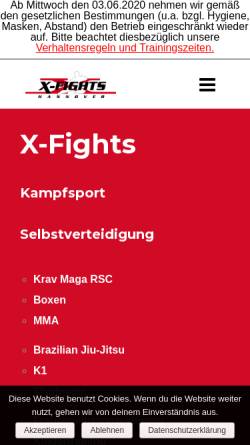 Vorschau der mobilen Webseite www.x-fights.de, X-Fights Kassel