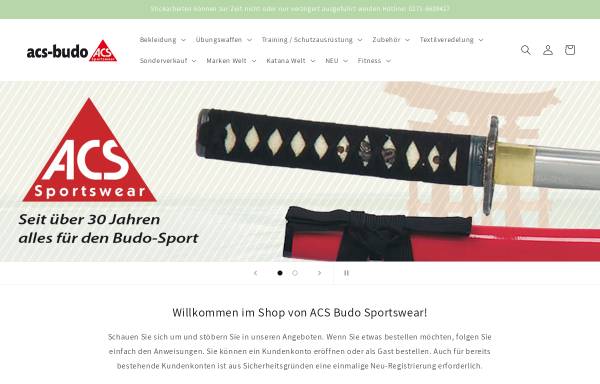 Vorschau von www.acs-budo.de, ACS Budo Sportartikel - Sportswear