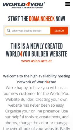 Vorschau der mobilen Webseite www.asian-arts.at, Asian Arts Austria