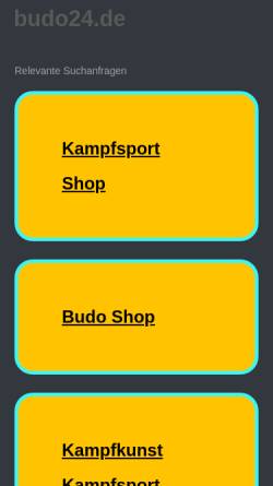 Vorschau der mobilen Webseite www.budo24.de, Budo 24 Kampfsport Shop
