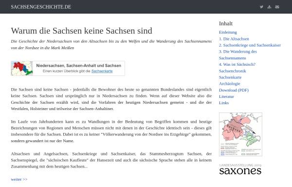 Vorschau von www.sachsengeschichte.de, Warum die Sachsen keine Sachsen sind