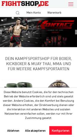 Vorschau der mobilen Webseite fightshop.de, Fightshop.de