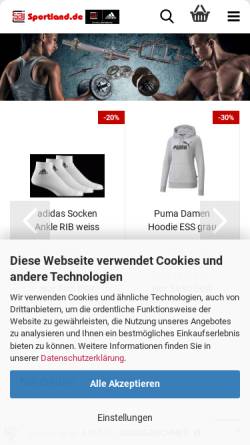 Vorschau der mobilen Webseite www.sportland.de, S.B.J - Sport und Freizeit - B. Junge