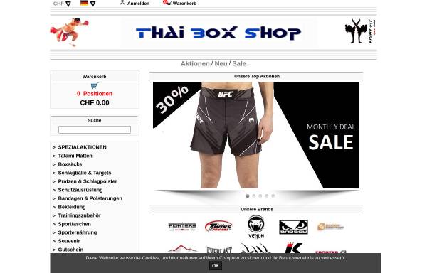 Vorschau von www.thaiboxshop.ch, Thai Box Shop