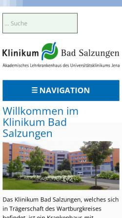Vorschau der mobilen Webseite www.klinikum-badsalzungen.de, Klinikum Bad Salzungen gGmbH