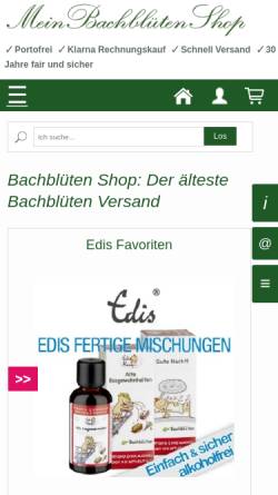 Vorschau der mobilen Webseite www.bachblueten-shop.com, Bachblüten Shop, FloraCura UK LTD